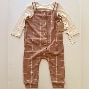 Grayson Collective 🟣 NWT Size 12M Onesie and Overalls Knit Set *note